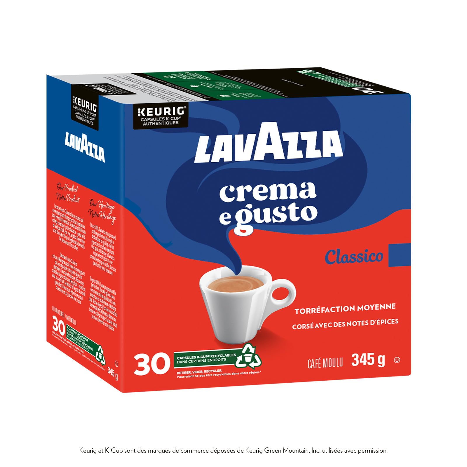Lavazza Crema e Gusto Medium Roast K-Cup Coffee Pods, 30 Count