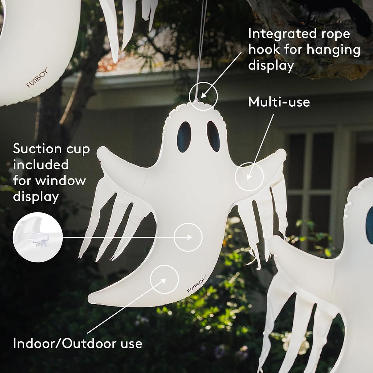 Décorations d'Halloween fantômes suspendus FUNBOY, décor extérieur, lot de 3