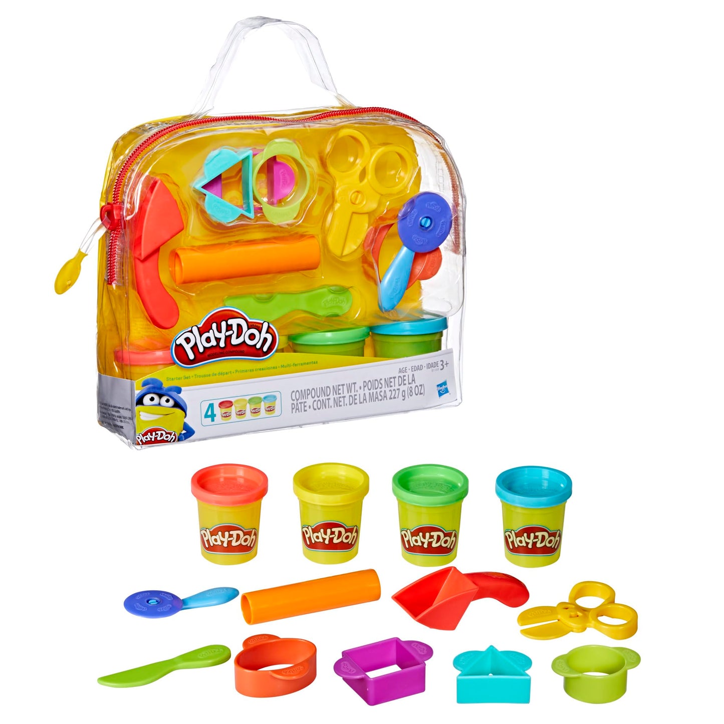 Play-Doh Starter Set 9-Piece Kit with Storage Tote & 4 Modeling Compound Cans, Arts and Crafts Toys for Kids 3 Years & Up, Preschool Toys - Available at All In One Marketplace Canada