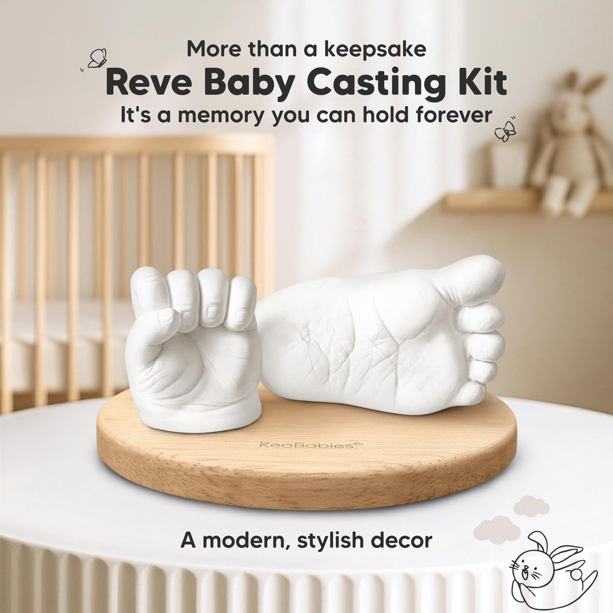 KeaBabies Baby Casting Kit Hands and Feet Mold 3D,Newborn (Round, Ash Wood) 🍁 All In One Marketplace Canada