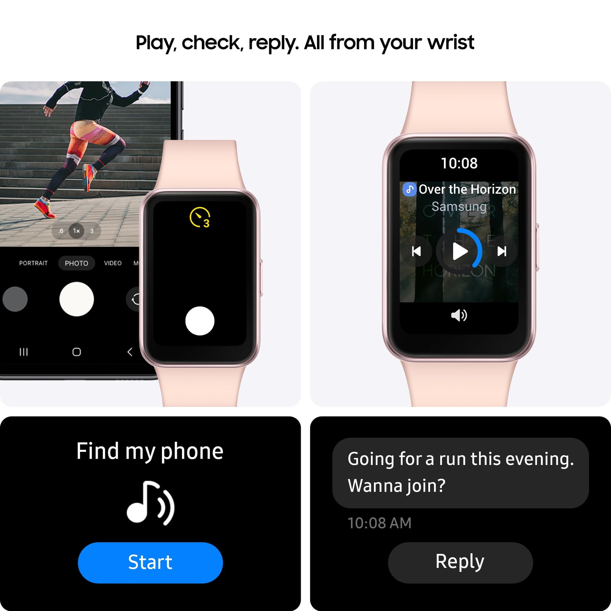 Samsung Galaxy Fit3, 1.6" AMOLED Display, 13 Days Battery Charge, Sleep Monitoring, Fall Detection - Pink Gold (CAD Version & Warranty)