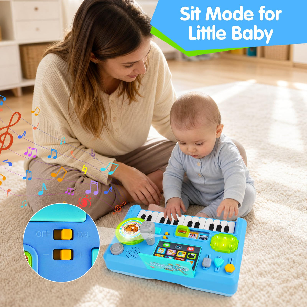 Baby DJ Table for Toddlers 1-3, Baby Musical Piano Toys 6-9-12-18 Months Toddler Learning DJ Mixing Table with Music & Light Educational Toy for 1 Year Old Boy Girl First Christmas Birthday Gift 🍁 All In One Marketplace Canada