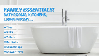Bathtub Repair Kit 140g (Color Match), TUFINEIN Porcelain Repair Kit for Fiberglass, Enamel, Ceramic, Acrylic Repair and Fix Chips, Cracks, Scratches, Holes on Tub/Tile/Sink/Shower Tray/Shower - Available at All In One Marketplace Canada