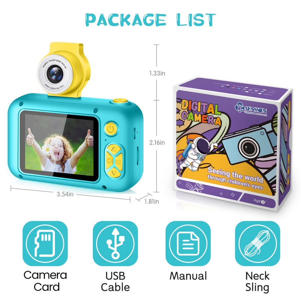 ARNSSIEN Kids Camera with Video,180°Flip Lens,2.4" Selfie Camera for Kids 🍁 All In One Marketplace Canada