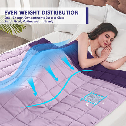 Weighted Blanket for Adults(20lbs,60"×80",Purple) Queen for 190-210Ibs 🍁 All In One Marketplace Canada