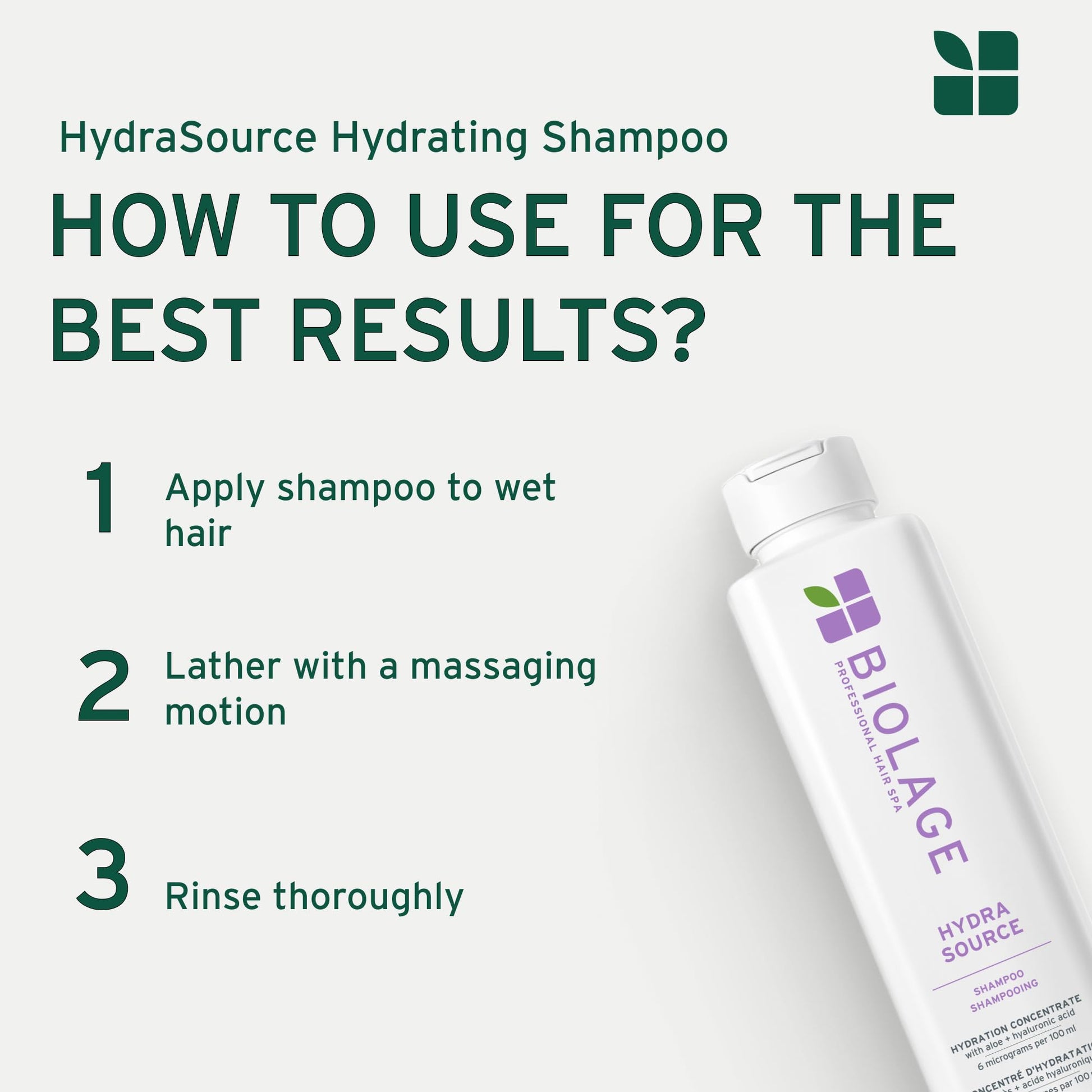 Biolage Shampoo, HydraSource Hydrating Shampoo for Dry Hair, With Aloe, Nourishing and Moisturizing, Weightless Shampoo, Silicone Free, Paraben Free, Vegan - Available at All In One Marketplace Canada