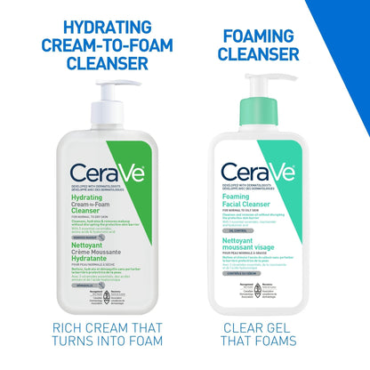 CeraVe Foaming Face Wash, Gel Face Cleanser for Normal to Oily Skin, Removes Excess Oil & Dirt, with Hyaluronic Acid, Niacinamide & Ceramides, Fragrance-Free, Recommended by Dermatologists, 562mL