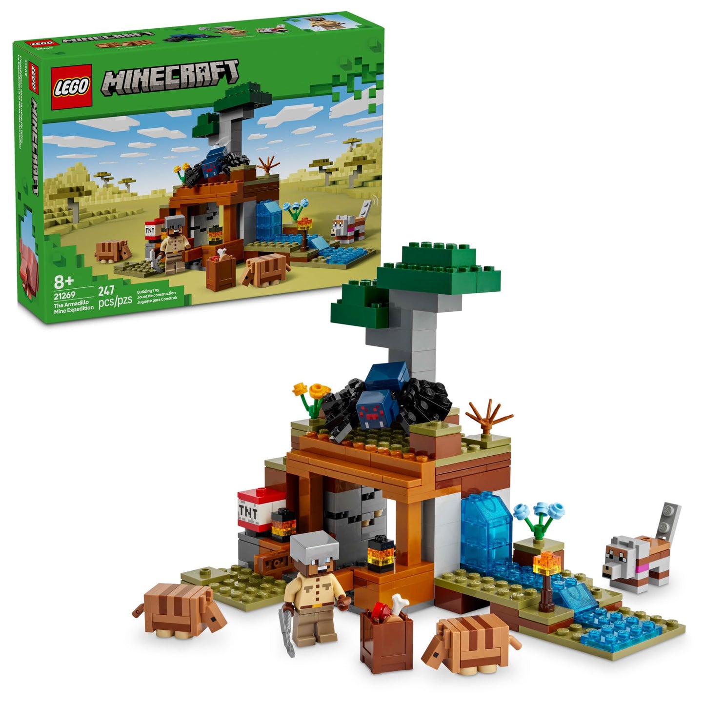 LEGO Minecraft The Armadillo Mine Expedition Toy Figures and Playset - Building Minecraft Toy for Kids, Boys and Girls, Ages 8+ - with Gaming Figures for Pretend Play - Gift Idea for Birthdays - 21269 LEGO