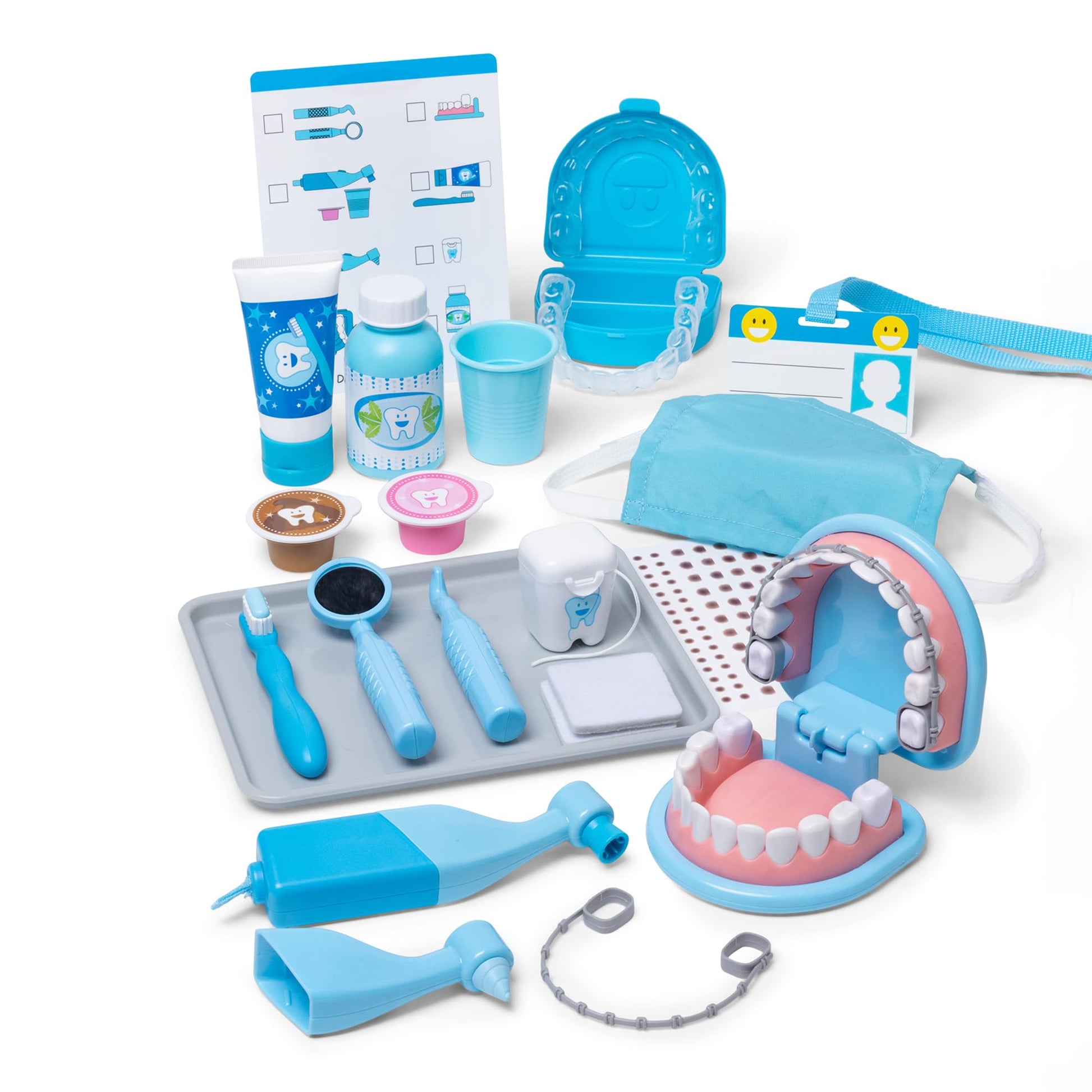 Melissa & Doug Super Smile Dentist Kit with Pretend Play Set of Teeth and Dental Accessories (25 Toy Pieces) Pretend Dentist Play Set, for Kids Ages 3+ Melissa & Doug