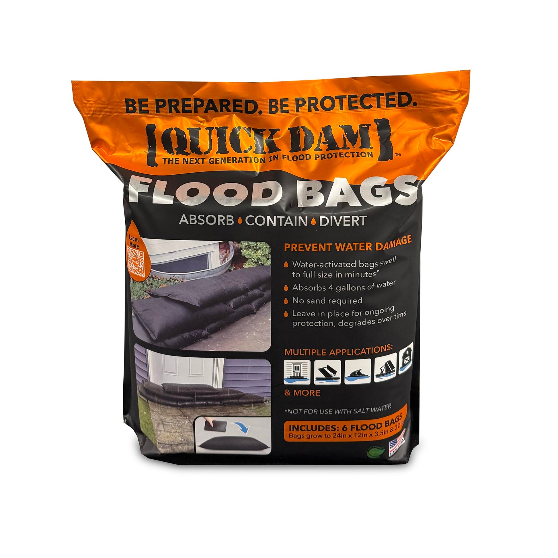 Quick Dam QD1224-6 Water Activated Flood Bags Quick Dam