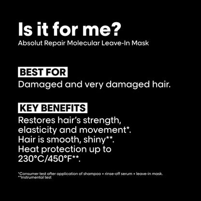 L'Oréal Professionnel Absolut Repair Molecular Leave-In Mask, 100 mL