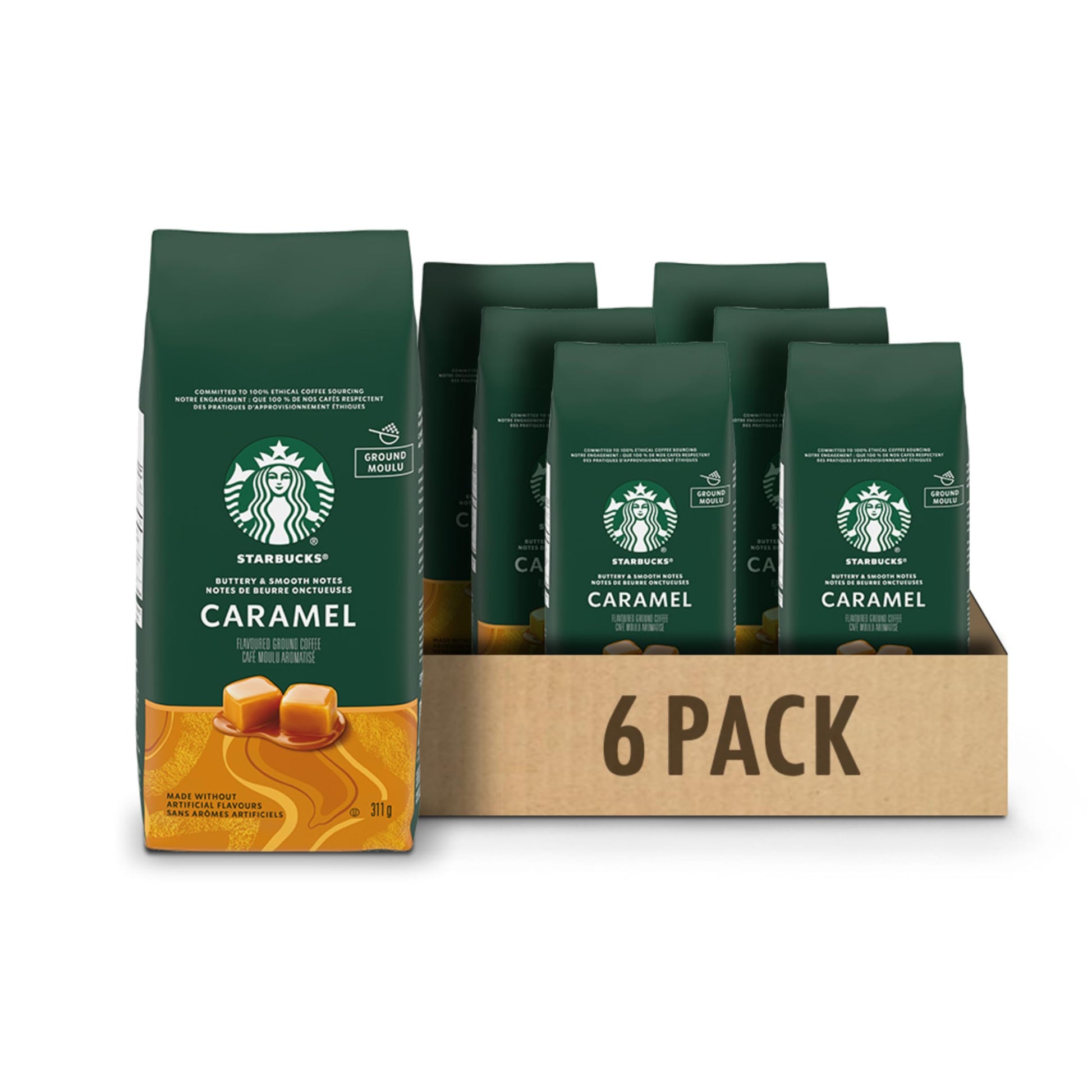 Starbucks Caramel Ground Coffee - 311g (Pack of 6)