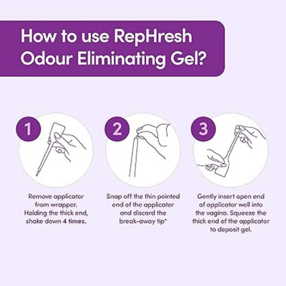 RepHresh Odour Eliminating Vaginal Deodorant Gel, 4 Applicators