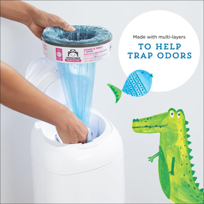 Amazon Brand - Mama Bear Blossoms Scented Diaper Pail Refills for Diaper Genie Pails, Odor Control, 2160 Count (8 Packs of 270 Count) | Compatible with Diaper Genie Complete, Elite & Expressions Pails