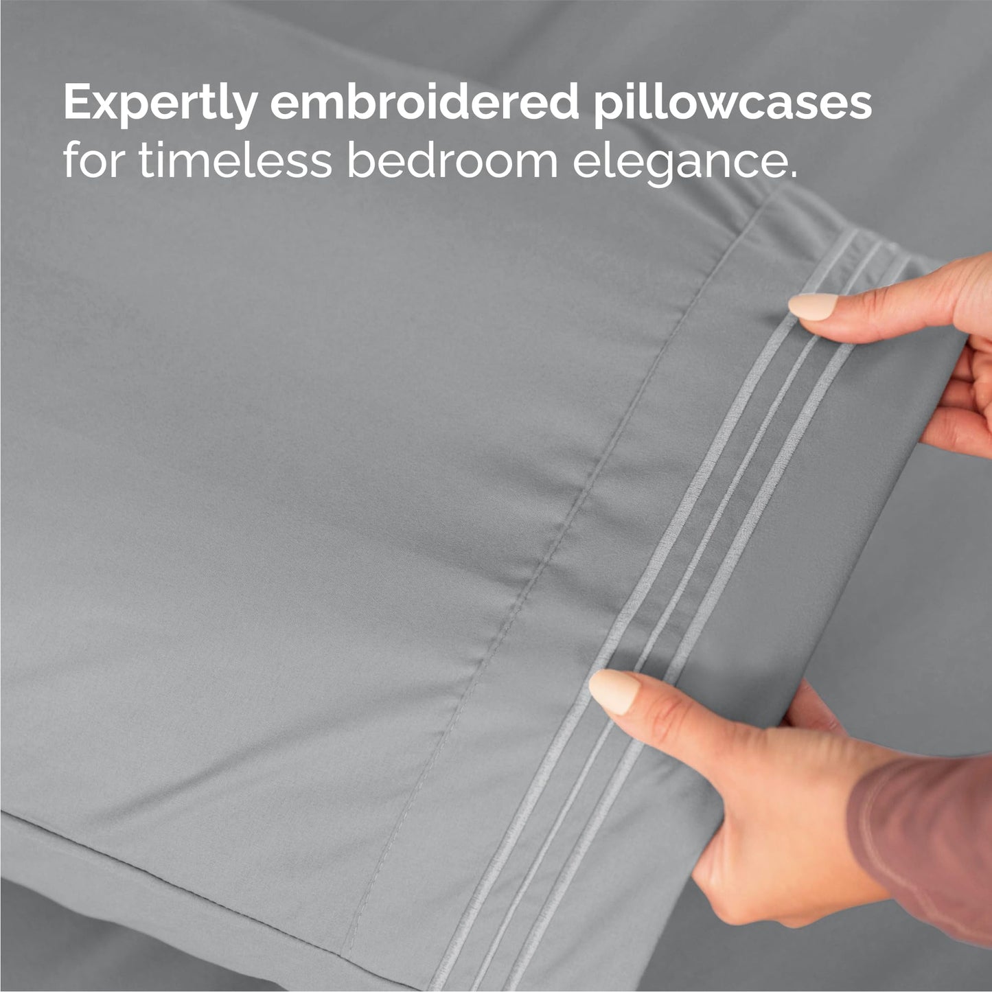 Queen Size 4 Piece Sheet Set - Comfy Breathable & Cooling Sheets - Hotel Luxury Bed Sheets for Women & Men - Deep Pockets, Easy-Fit, Soft & Wrinkle Free Sheets - Steel Blue Oeko-Tex Bed Sheet Set
