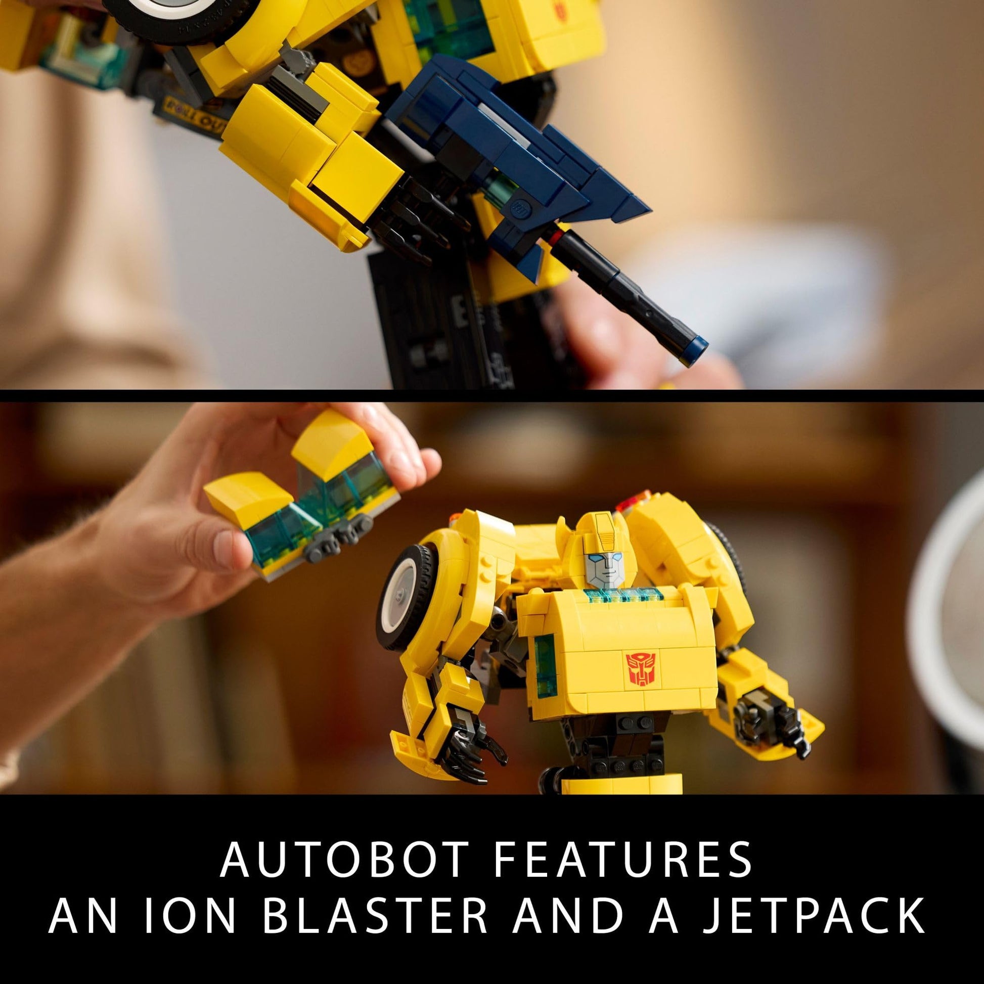 LEGO Icons Transformers Bumblebee Action Figure, Collectible Robot Gift for Adults, Movie Themed Model Building Set for Sci-Fi Enthusiasts and Transformers Fans, Converts to Vehicle Mode, 10338 LEGO