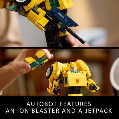 LEGO Icons Transformers Bumblebee Action Figure, Collectible Robot Gift for Adults, Movie Themed Model Building Set for Sci-Fi Enthusiasts and Transformers Fans, Converts to Vehicle Mode, 10338 LEGO