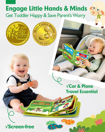 hahaland Busy Books for Toddlers 1-2 - Montessori Toddler Busy Board for 1 2 Year Old, 20 in 1 Quiet Book Educational Toddler Toys for 1 2 3 Year Old Boy Girls Gifts, Travel Toys for Toddlers 1-3 - Available at All In One Marketplace Canada