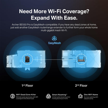 TP-Link Tri-Band BE9700 WiFi 7 Router (Archer BE550 Pro)- 1 × 10G + 4 × 2.5G, USB 3.0, 6 Internal Antennas, VPN Clients & Server 6GHz Band, Easy-Mesh, HomeShield, MLO, Private IOT 🍁 All In One Marketplace Canada