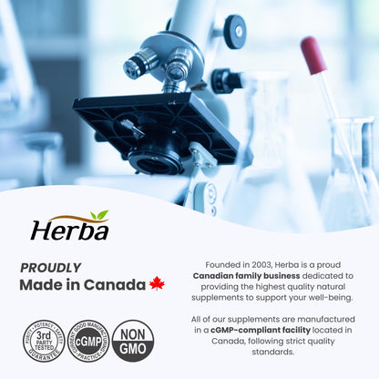 Herba Alpha Lipoic Acid 600mg – 120 Capsules | >99% Ultra Pure | Made in Canada | Blood Sugar Support Supplement - Available at All In One Marketplace Canada
