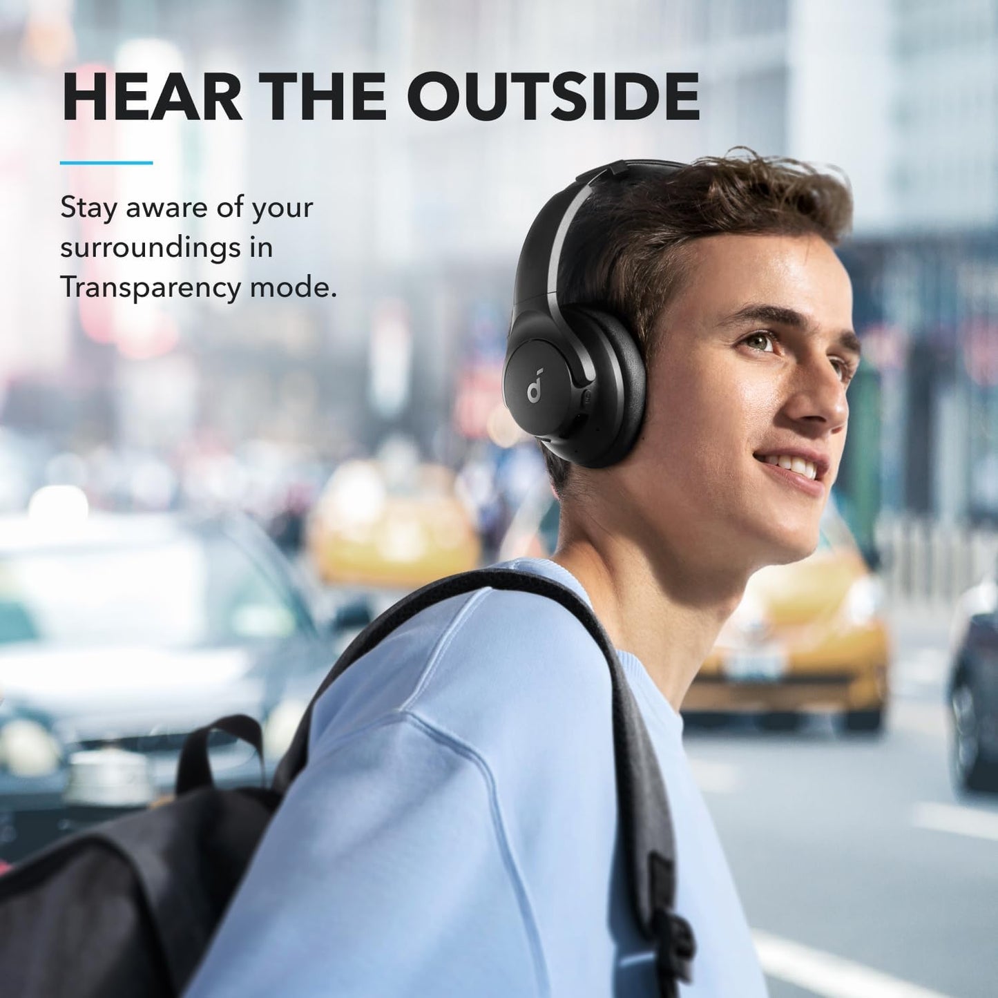 soundcore by Anker Q20i Hybrid Active Noise Cancelling Headphones, Wireless Over-Ear Bluetooth, 40H Long ANC Playtime, Hi-Res Audio, Big Bass, Customize via an App, Transparency Mode, Ideal for Travel - Available at All In One Marketplace Canada