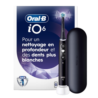 Oral-B iO6 Electric Toothbrush, for a Deep Clean and Whiter Teeth, Black Lava, Rechargeable Electric Toothbrushes, iO Series 6 with 1 Power Toothbrush, 1 Brush Head, and 1 Travel Case - Available at All In One Marketplace Canada