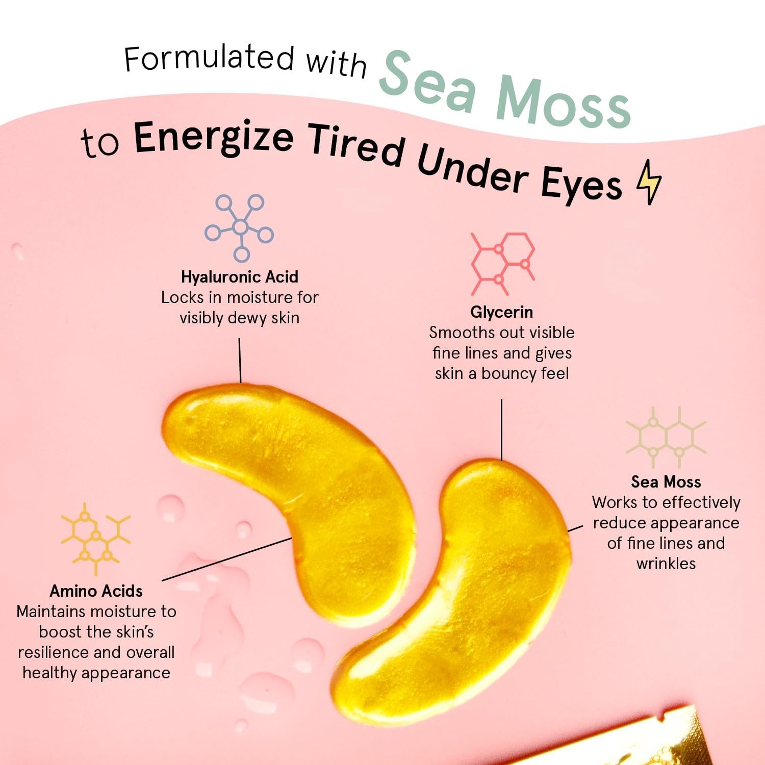grace & stella Under Eye Mask - Birthday Gifts for Women, Gifts for Mom, Under Eye Patches to Reduce Dark Circles, Puffy Eyes, Eye Bags, Wrinkles, Travel Size Toiletries, Vegan (24 Pairs, Gold)