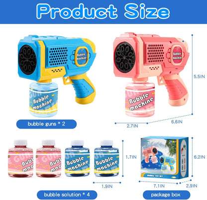 EagleStone 2 Pack Bubble Guns with 4 Bottles Solution, Automatic Light Up 🍁 All In One Marketplace Canada