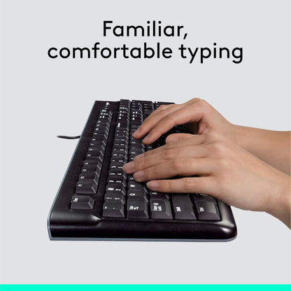 Logitech MK120 Full Size Wired Keyboard and Mouse Combo - Black