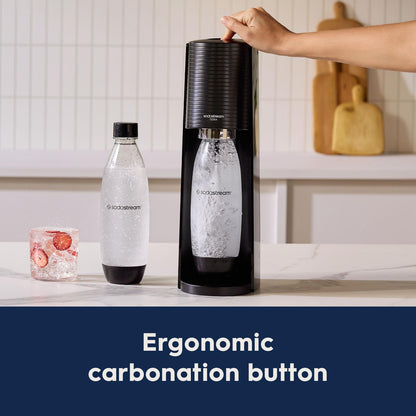 SodaStream Terra Sparkling Water Maker (Blue) with CO2 Cylinder, 1L Dishwasher Safe Bottle & Bubly Drink Sodastream