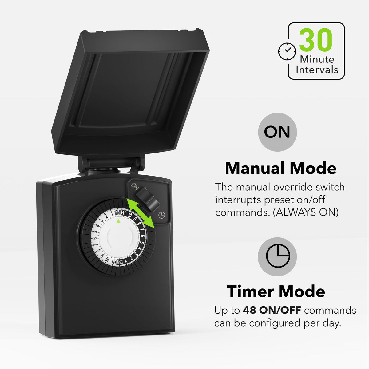 BN-LINK Outdoor 24-Hour Mechanical Timer Outlet, 2 Grounded Outlets 🍁 All In One Marketplace Canada