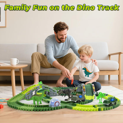 EagleStone Dinosaur Race Track Set for Kids – 233 PCS Flexible Race Tracks 🍁 All In One Marketplace Canada