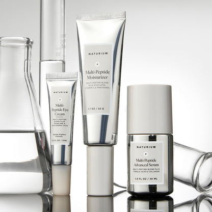 Naturium Multi-Peptide Advanced Serum, Collagen and Ferulic Acid, Argireline Amplified and Copper Peptides, 1.0 FL OZ / 30 ml Naturium