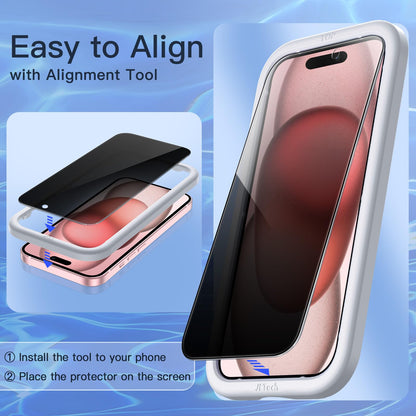 JETech Privacy Screen Protector for iPhone 15, 2-Pack