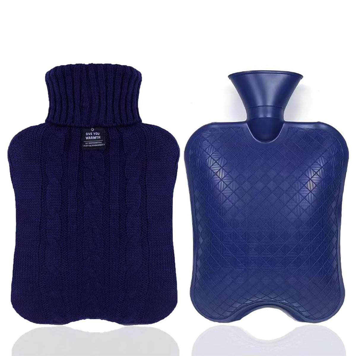 Hot Water Bottle with Soft Cover (2 Liter), Winter Warmer for Hot Compress,Menstrual Cramps,Neck and Shoulder Pain Relief,Hand Feet Warmer (Blue) 🍁 All In One Marketplace Canada
