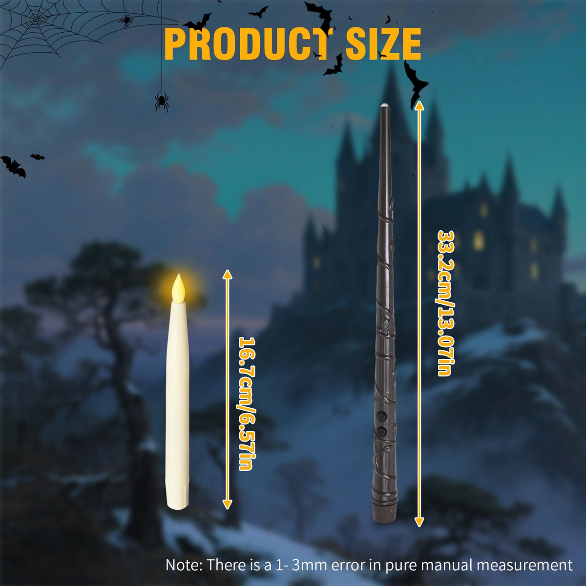 Anxingo 12 Pcs Flameless Floating LED Candles with Wand, Flickering Battery Operated Wizard Hanging Decorative Lighting with Remote Timer for Parties Halloween Christmas 🍁 All In One Marketplace Canada