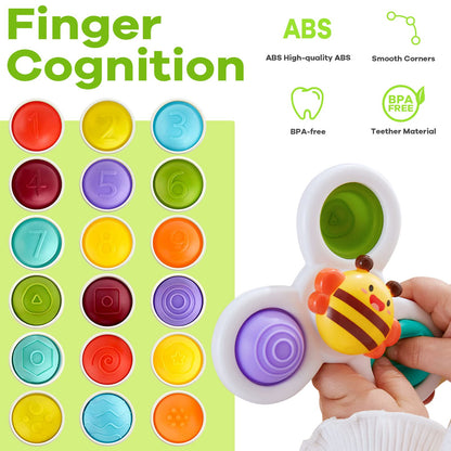 Suction Cup Spinner Toys for Baby, Baby Toys Sensory Toys Learning Toys for Toddlers 1-3, Baby Bath Toys for Babies 12-18 Months, 1 2 3 Year Old Girl Boy Gifts Idea (3 Pcs)