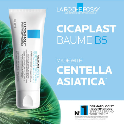 La Roche Posay Cicaplast Baume B5, Multi-Purpose Soothing Balm for Dry Skin, Absorbs Quickly, Non-Sticky, Glassy Skin Finish, for Face or Body, Suitable for the Whole Family, Fragrance Free, 40ml