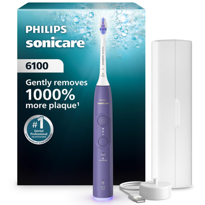 Philips Sonicare 6100 Rechargeable Electric Toothbrush, ` Brush Head, Plum Philips Sonicare