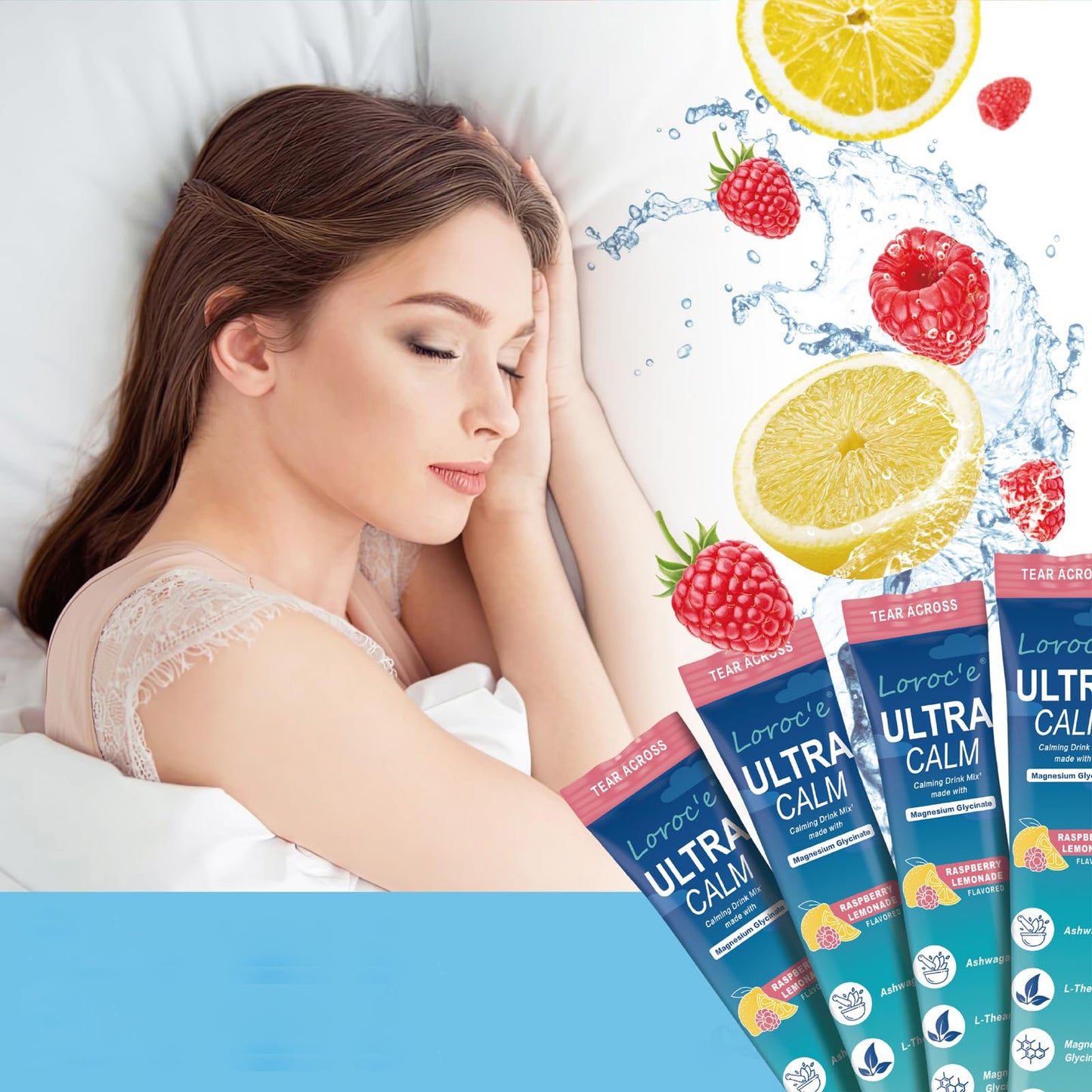 UltraCalm Super Drink Packets, Raspberry Lemon Flavor, Sugar-Free (30 Servings)