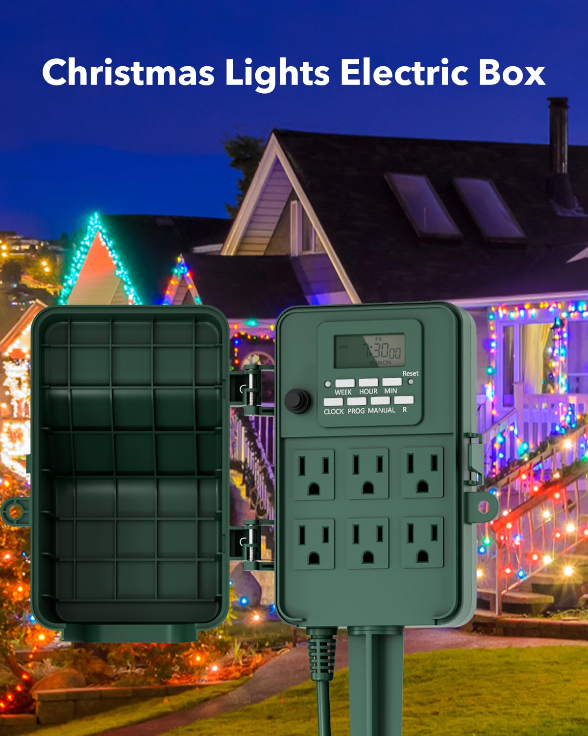 BN-LINK Outdoor Power Stake Timer, 6 Outlets, 8-Program Digital Timer 🍁 All In One Marketplace Canada