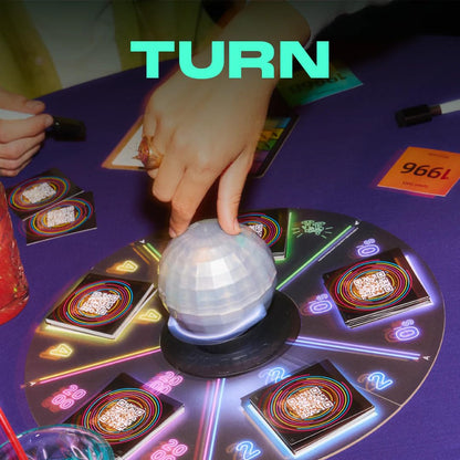 HITSTER Bingo – Music Party Game with Disco Ball, 225 Music Cards & Wipe-Off Boards – Interactive Quiz Game for Adults & Teens 16+