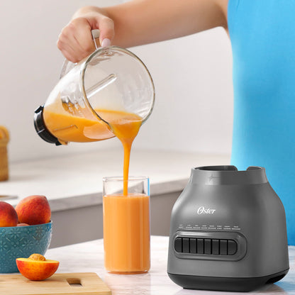 Oster Easy-to-Clean Blender with 6-Cup Boroclass Glass Jar Diamond Grey