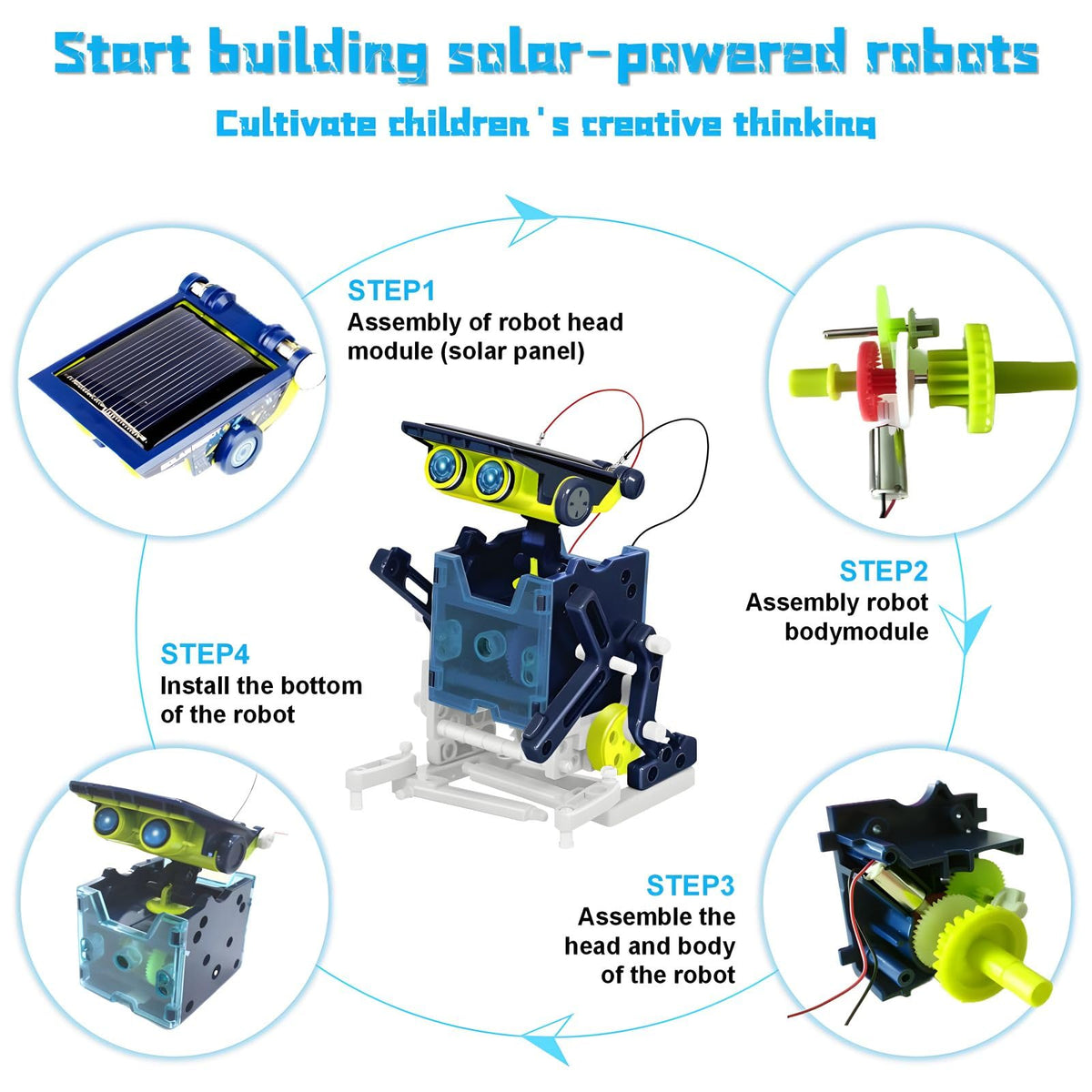 12-in-1 Solar Robot Kit STEM Gift Toys for Boys Aged 8-13, 190 PCS DlY Science Building Experiments Set,Educational Robotic Toys for 8 9 10 11 12 13 Year Old Boy Girl Gift Ideas On Christmas Birthday 🍁 All In One Marketplace Canada