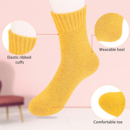 VoJoPi Wool Socks for Women, 5 Pairs Warm Winter Thermal Cozy Crew Boot Ladies Gifts Socks for Hiking Walking 🍁 All In One Marketplace Canada