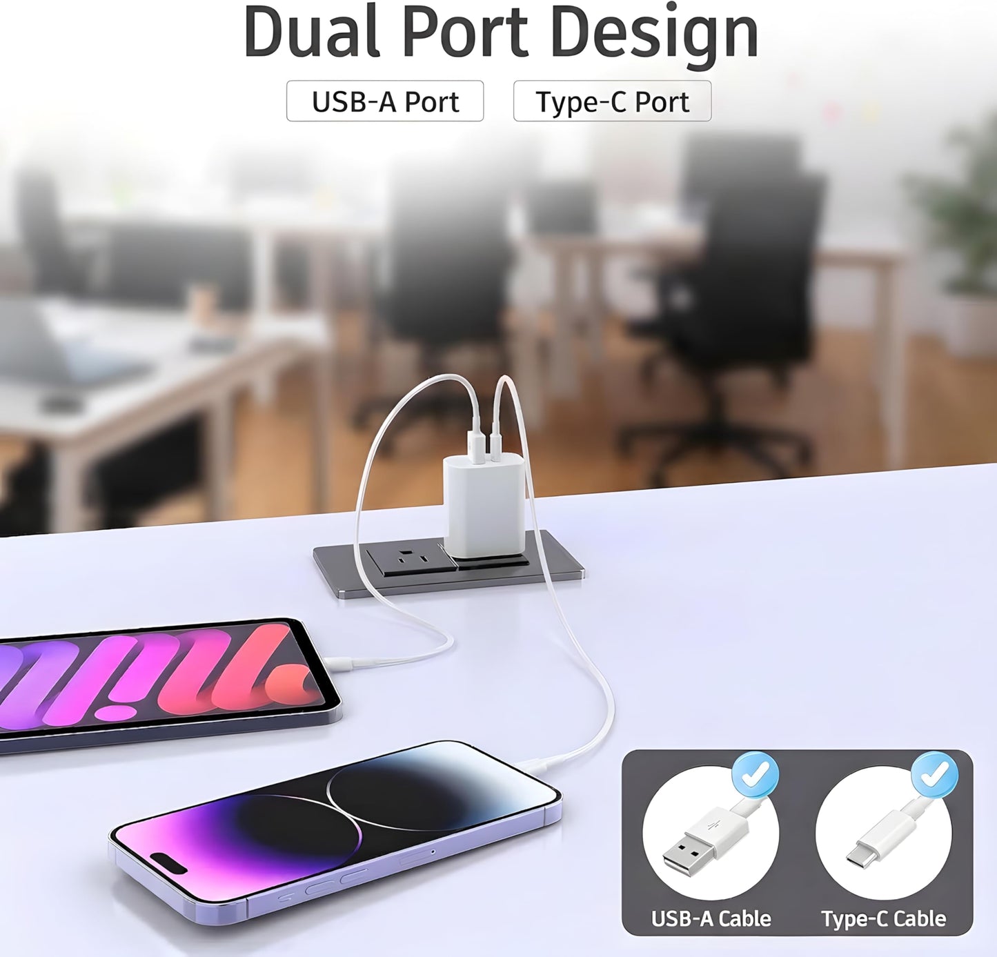 3-Pack USB C Block, 20W Dual Port PD+QC, USB C Charger Wall Adapter, Fast Type C Charging Plug Compatible with iPhone 17,16,15,14,13,12,11, Pro Max, X, XS, Galaxy Phone