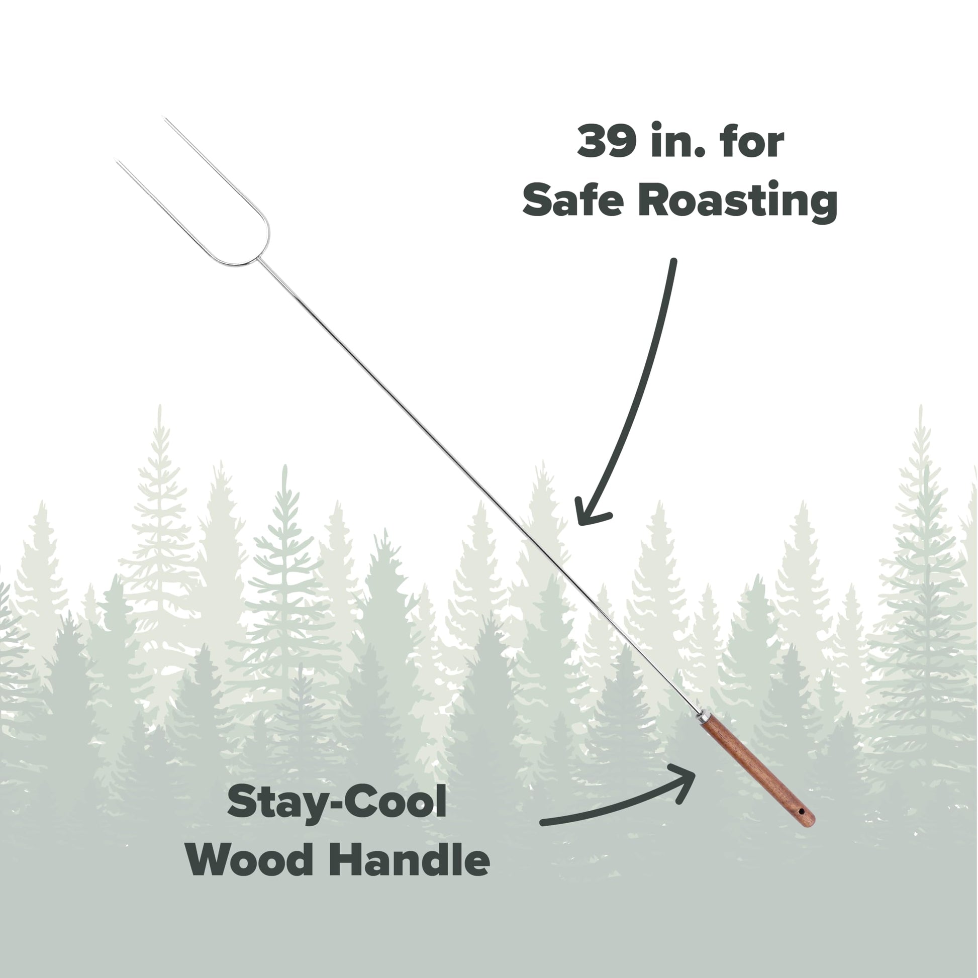 Coghlan's Camp Forks 6-Pack – 40" Solid Steel, Marshmallow Sticks with Wooden Handles | Heavy-Duty Camping Essentials for Fire Pit Roasting, BBQ Grilling & Outdoor Cooking Coghlan's