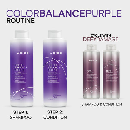 Joico Color Balance Purple Shampoo for Blonde Hair, Protection for Colour Treated Hair, Moisturizes & Shields Damaged Hair, with Keratin and Green Tea Extract Joico