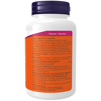 NOW Supplements, Liposomal Vitamin C, Immune & Collagen Support, 120 Veg Capsules