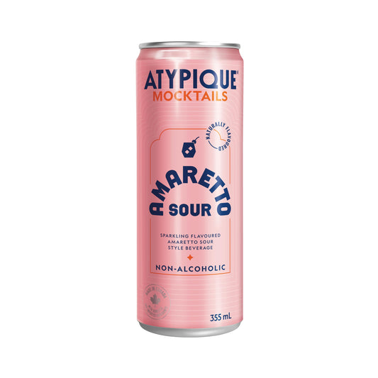 ATYPIQUE Mocktails Cocktail sans alcool, Amaretto Sour, 355 ml, paquet de 12 🍁 All In One Marketplace Canada